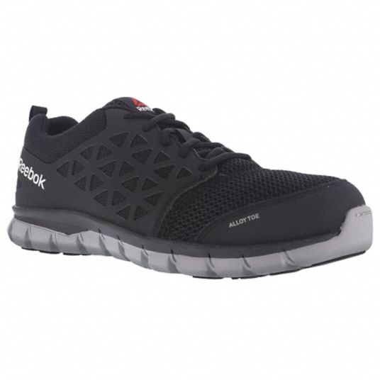 REEBOK Athletic Shoe, 10-1/2, EEEE, Men's, Black, Alloy Toe Type, 1 PR ...