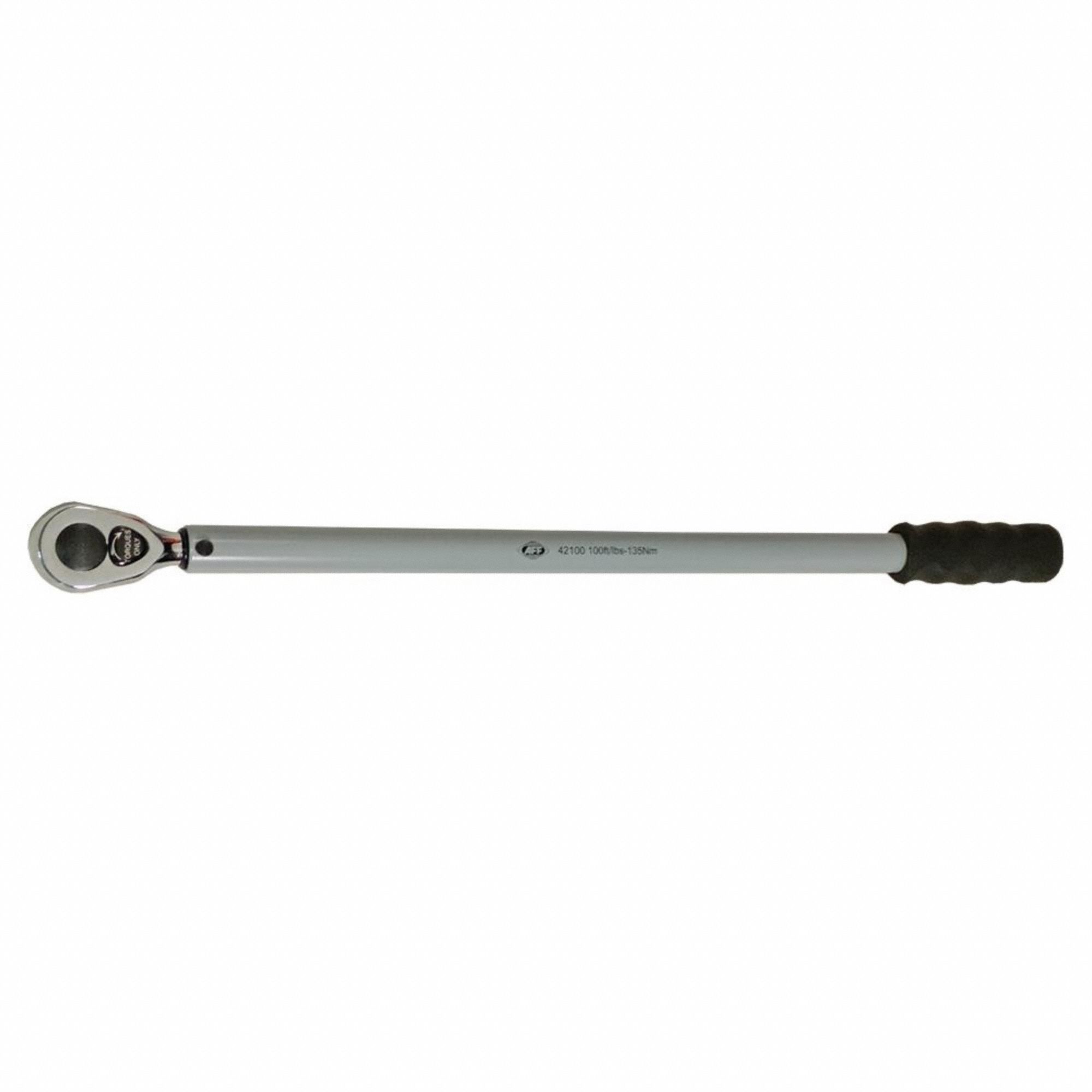 Micrometer Torque Wrench: 1/2 in Drive Size, 100 ft-lb, Foot-Pound