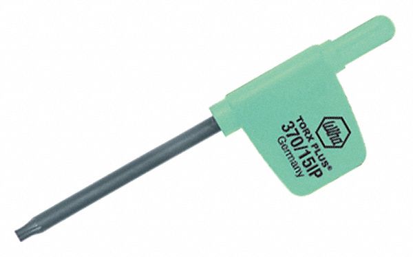 Torx Key: 1 Tips, Torx, Std End, T7 Tip Size, Short, Alloy Steel, Black Oxide, 10 PK