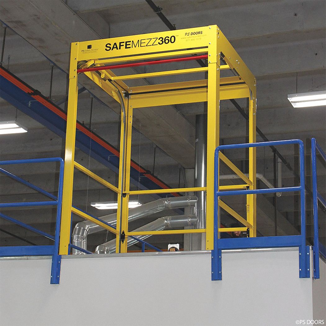 PS DOORS Mezzanine Safety Gate, 42 in Gate Height, 5 ft Opening Width