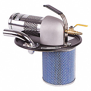 M VACUUM GENERATING HEAD, FOR 5-10 GAL CANISTER, WITH EXHAUST SILENCER/SHUTOFF VALVE