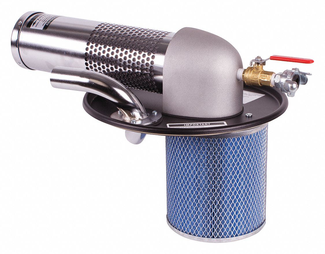 D VACUUM GENERATING HEAD, FOR 10 GAL CANISTER, WITH EXHAUST SILENCER/SHUTOFF VALVE