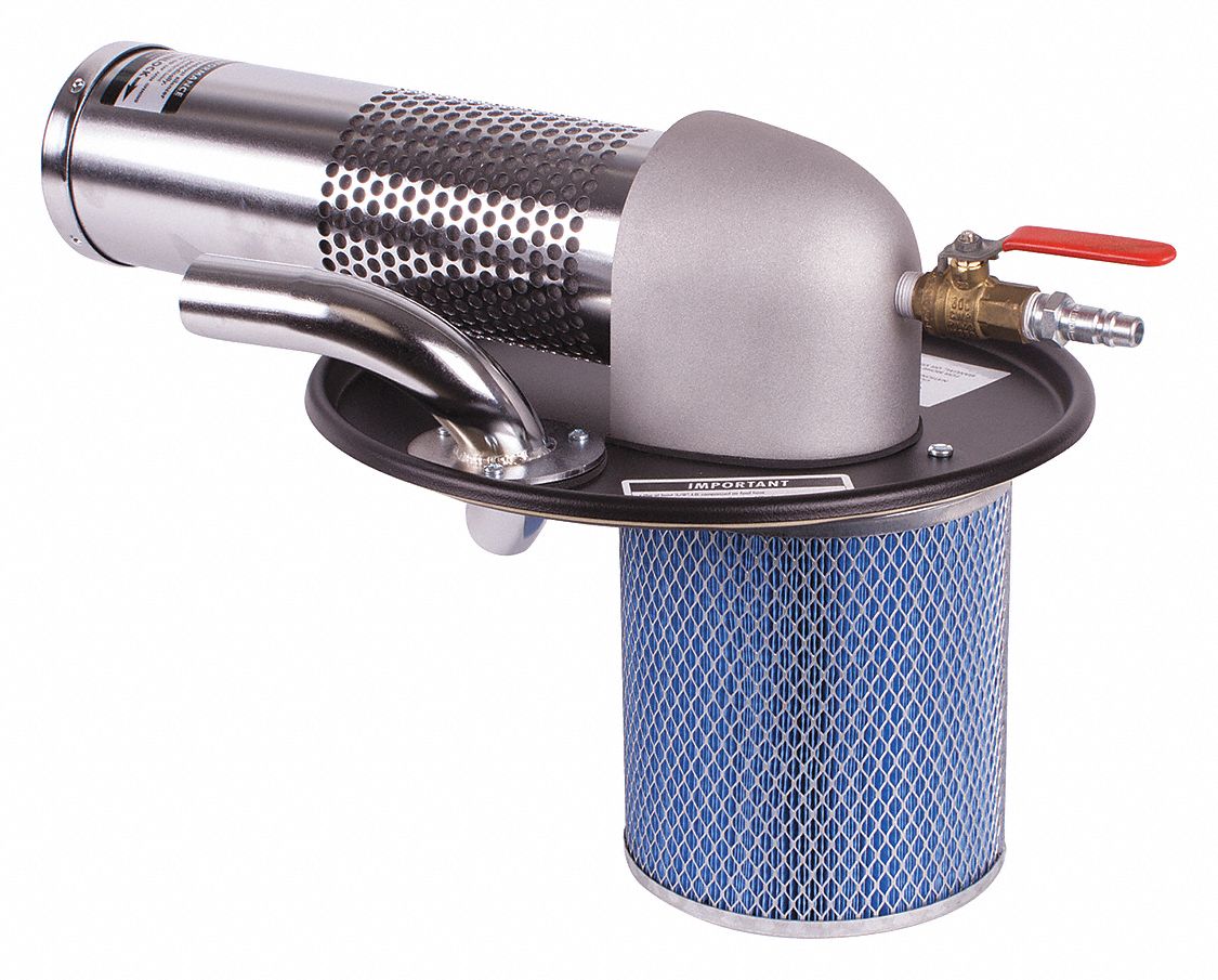 S VACUUM GENERATING HEAD, FOR 10 GAL CANISTER, WITH EXHAUST SILENCER/SHUTOFF VALVE