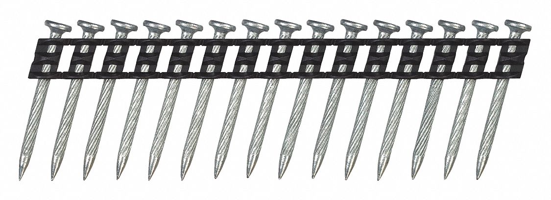 CONCRETE NAILS, 1⅜ IN L, FLAT, SMOOTH, 1⅜ IN OVERALL L, 1,000 PK