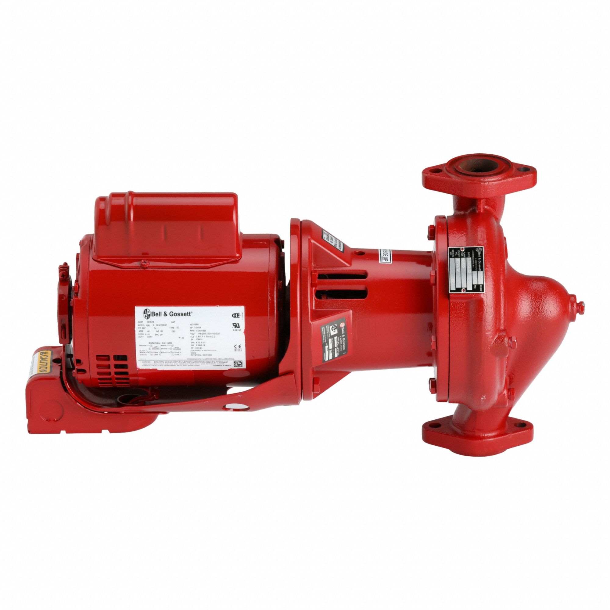 Hydronic Circulating Pump: 1/3 hp HP, 115/208 - 230V AC, Cast Iron, 1, 88 gpm, 24 ft Max. Head