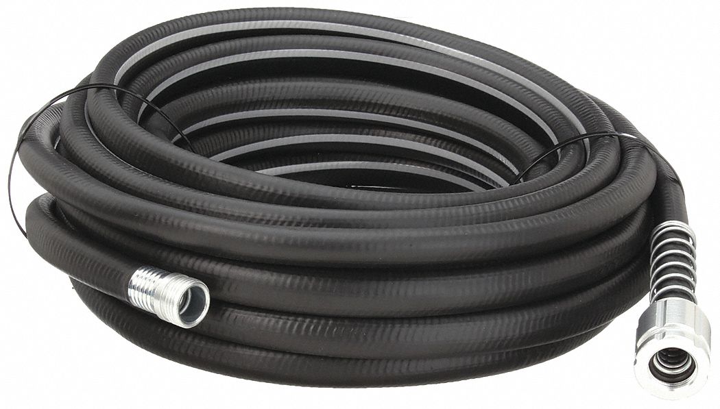 Water Hose: PVC, 5/8 in Inside Dia., 50 ft Lg, FGHT x MGHT, Black