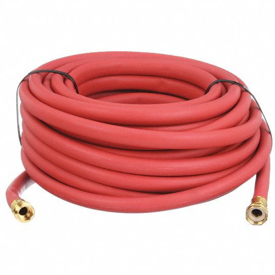 Water Hose: Coupled Assembly, 5/8 in Hose Inside Dia., 180°F, Red, 75 ft  Hose Lg