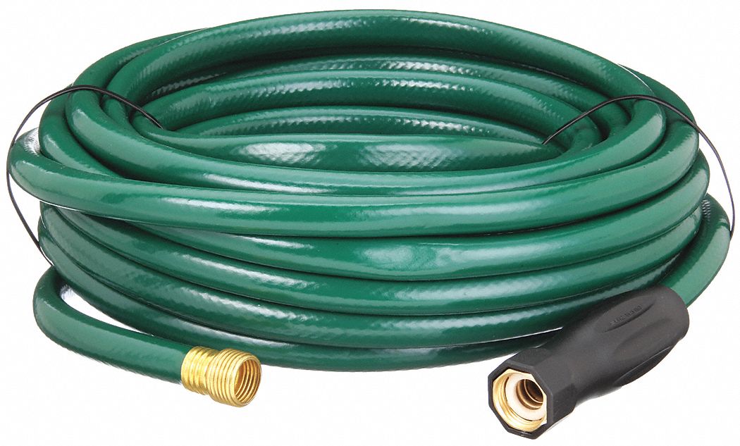 WATER HOSE, PVC, ⅝ IN INSIDE DIAMETER, 100 FT LENGTH, FGHT X MGHT, GREEN