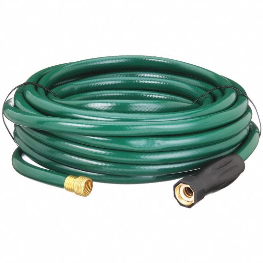 Water Hose: Coupled Assembly, 5/8 in Hose Inside Dia., 90°F, Green, 50 ft  Hose Lg