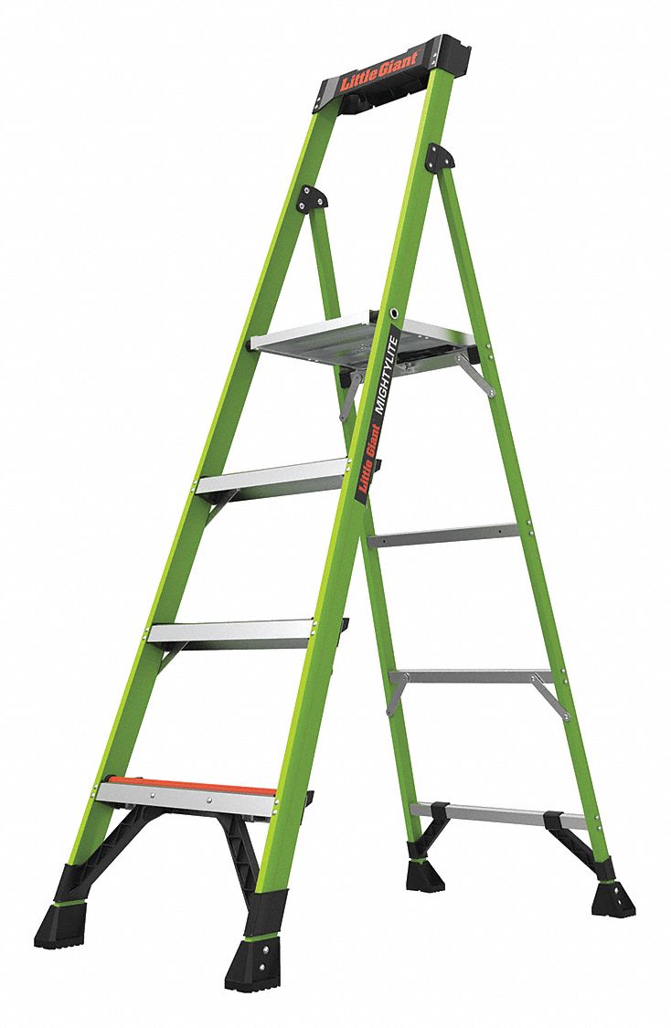 LITTLE GIANT, 6 ft Ladder Ht, 4 Steps, Stepladder 423K3715386001