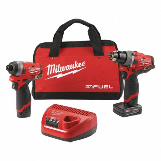 hoogtepunt Hoeveelheid geld winnaar MILWAUKEE M12, Cordless Combination Kit, 12V DC Voltage, Number of Tools 2  - 423K53|2598-22 - Grainger