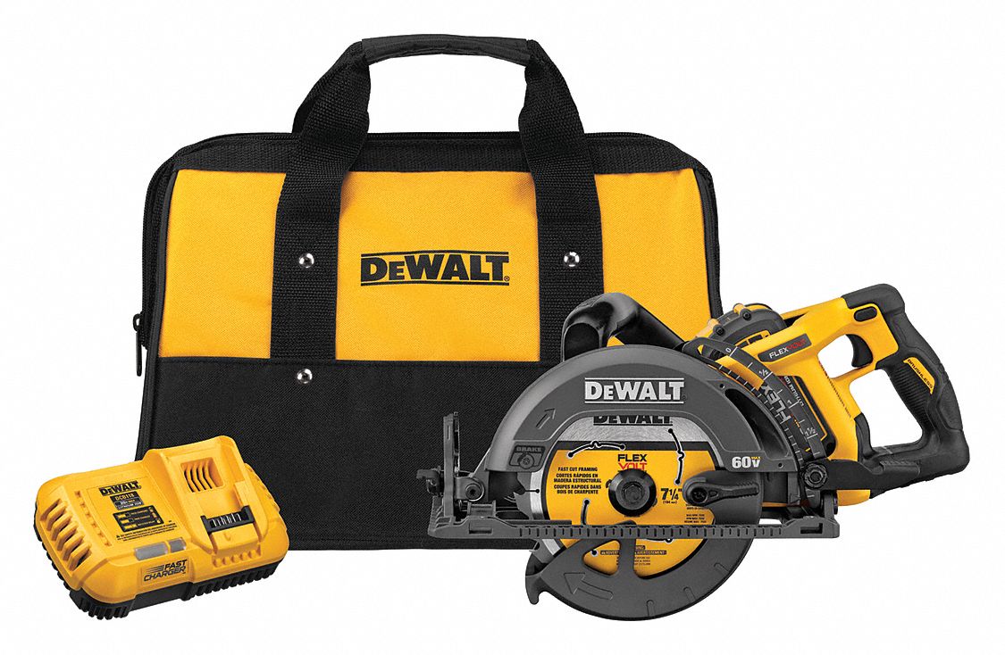 Circular Saw Kit: 7 1/4 in Blade Dia., Left, 2 7/16 in Max. Cutting Dp @ 0 Deg., 0°to 53°