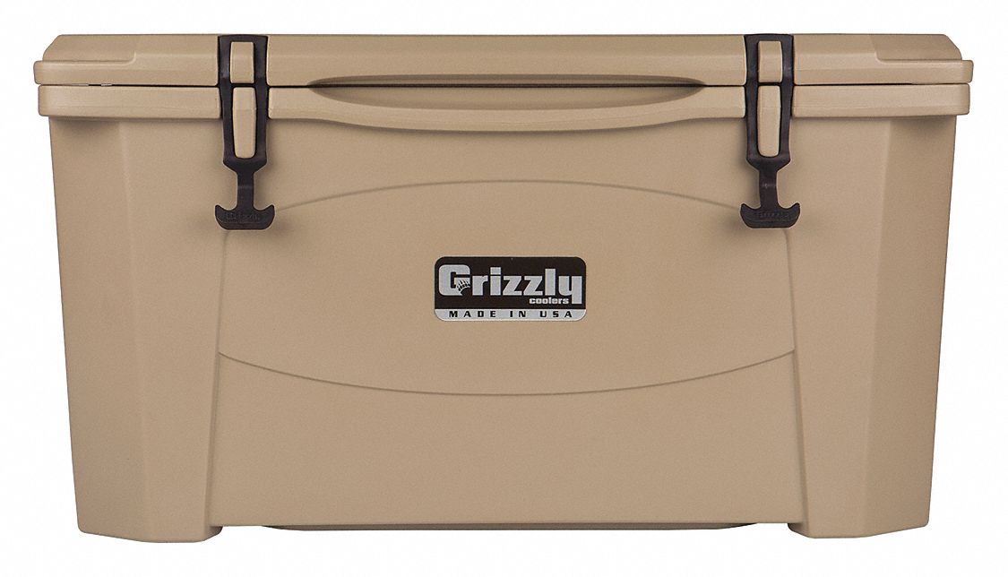 Marine Chest Cooler: Tan, 72 Cans, 60 qt Cooler Capacity, 6 day Ice Retention