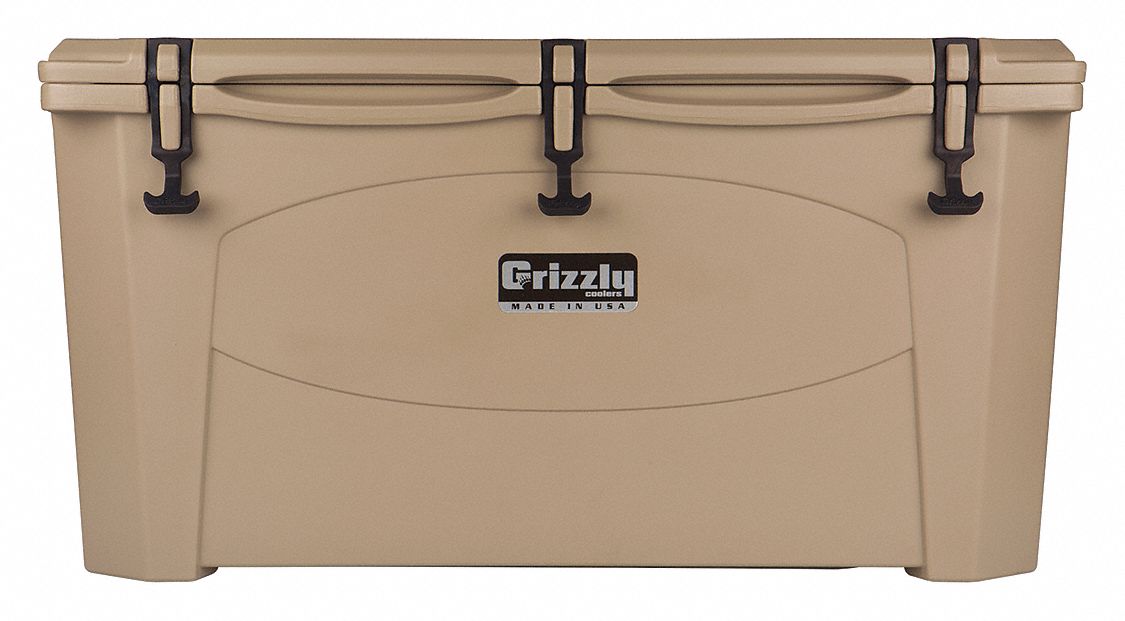 Marine Chest Cooler: Tan, 96 Cans, 100 qt Cooler Capacity, 7 day Ice Retention