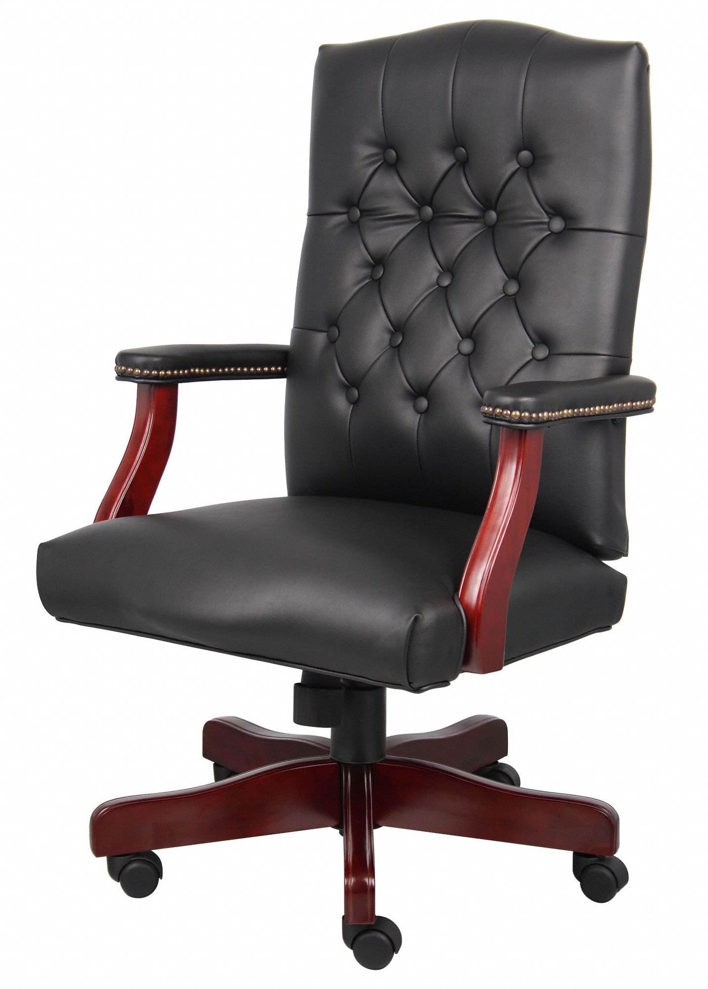 BOSS Executive Chair, Executive Chair, Black, Vinyl, 20 in to 23 in