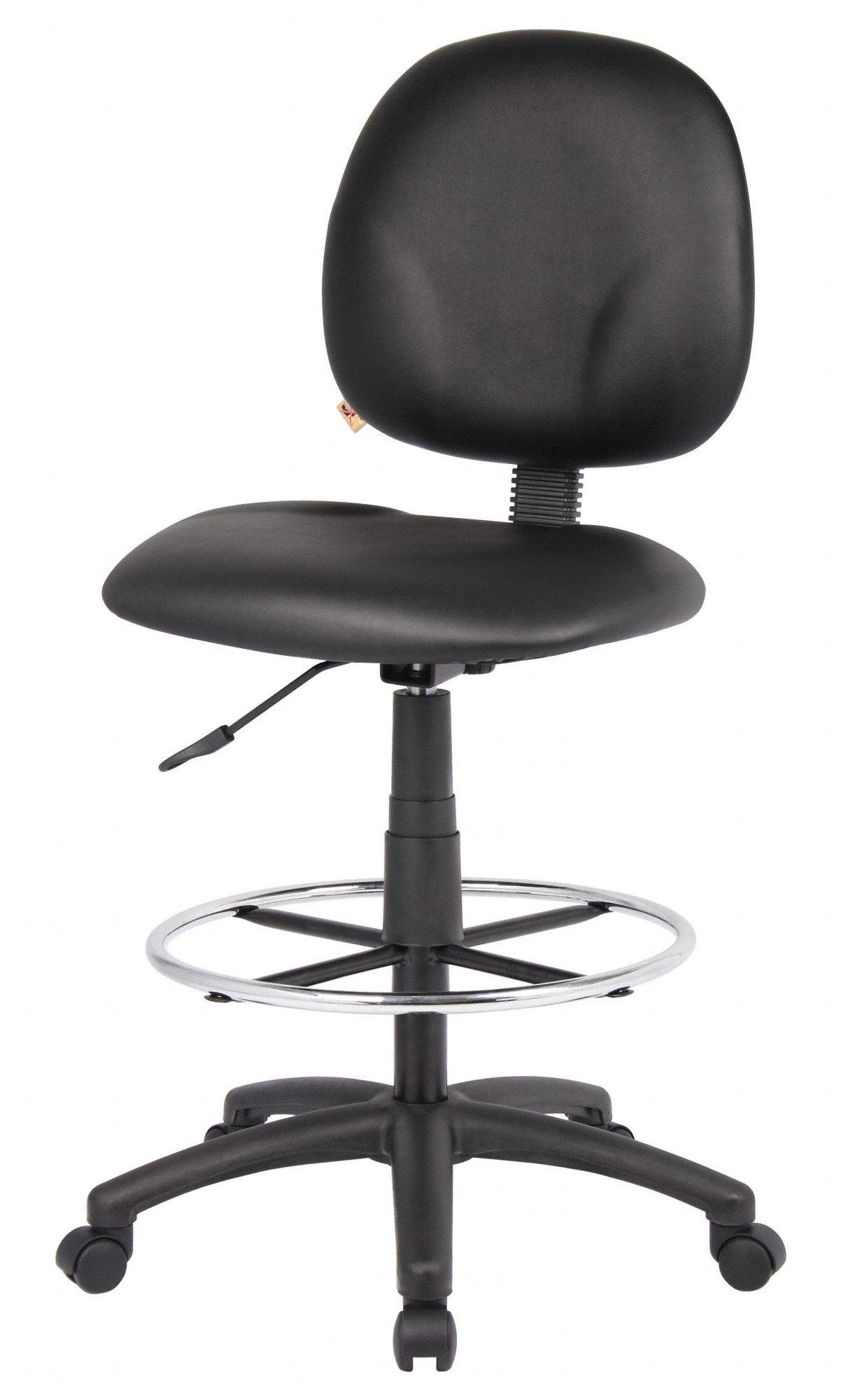 BOSS Drafting Chair, Drafting Chair, Black, Vinyl, 27 in to 32 in
