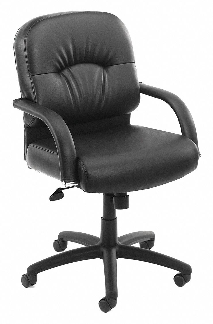 BOSS Managerial Chair, Managerial Chair, Black, Vinyl, 19 in to 22 in