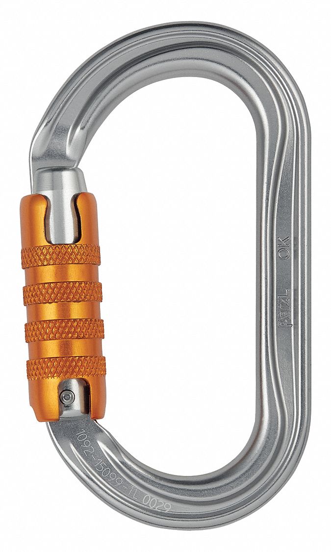 CARABINER, TRIACT LOCK, 8-25 KN, 7KN OPEN GATE, GREY, 22MM, ALUMINIUM