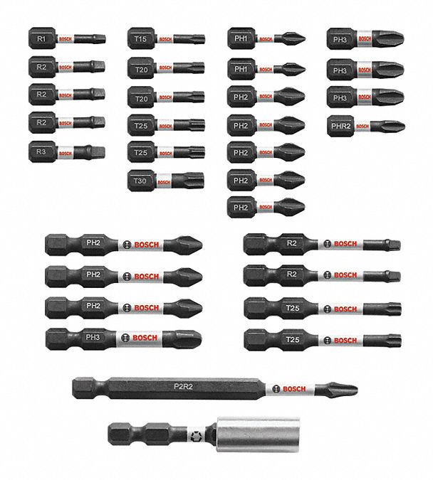 laat staan registreren troosten BOSCH, Screwdriver Bit Set, 32 No. of Pieces, Screwdriver Bit Set -  423P04|SBID32 - Grainger