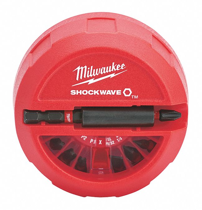 MILWAUKEE, Screwdriver Bit Set, 22 No. of Pieces, Impact Driver Bit ...