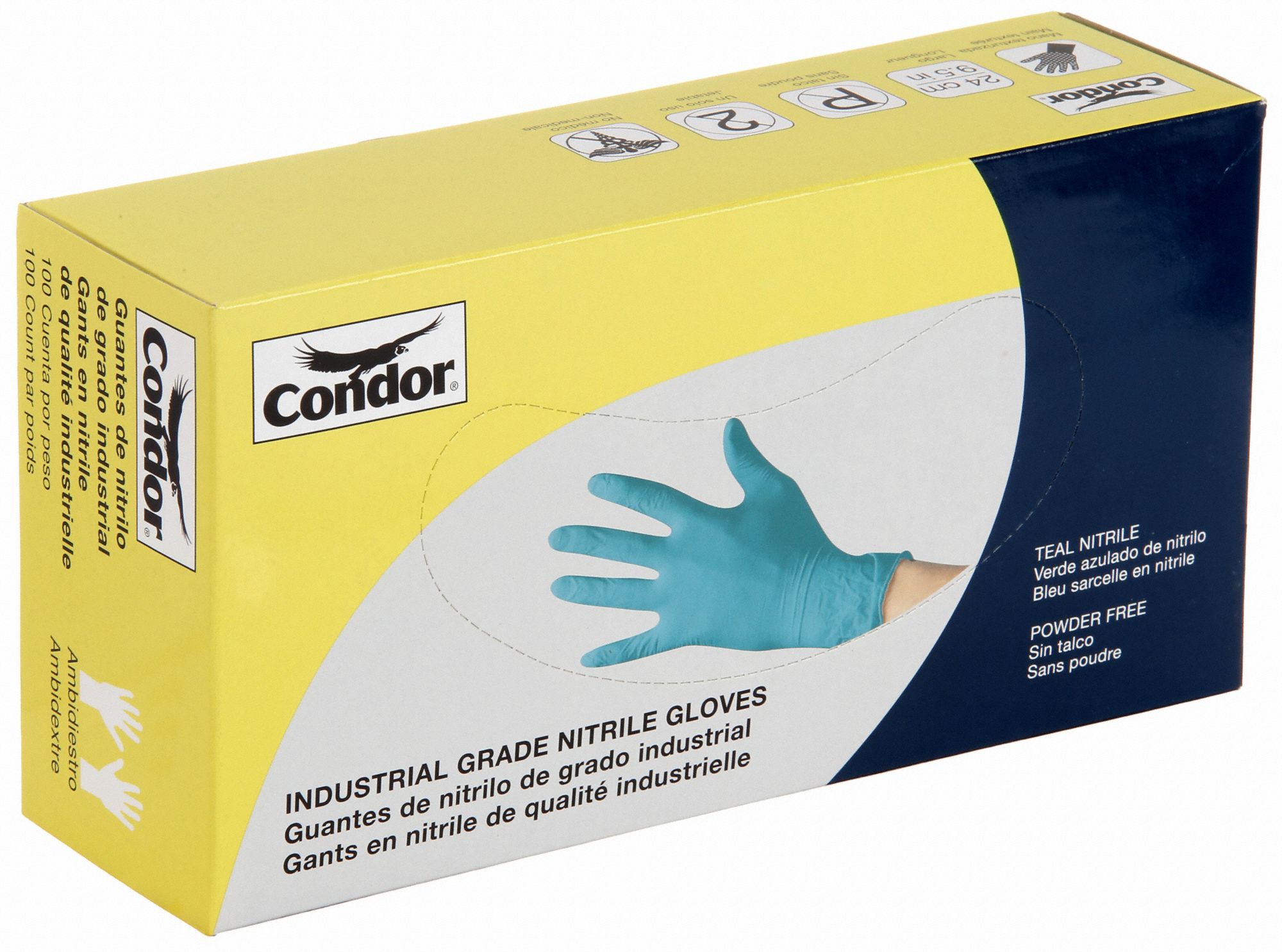 CONDOR Disposable Gloves FoodGrade/Gen Purpose, 5 mil, PowderFree