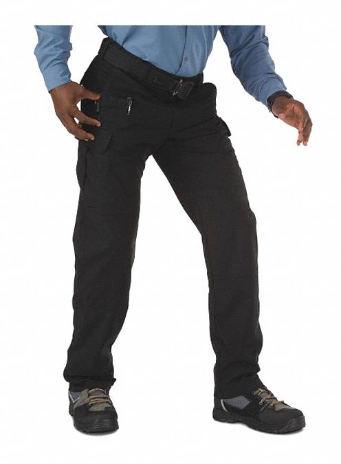 Tactical Pants: Black, Fits 48 in Waist, Unhemmed Inseam, Gen