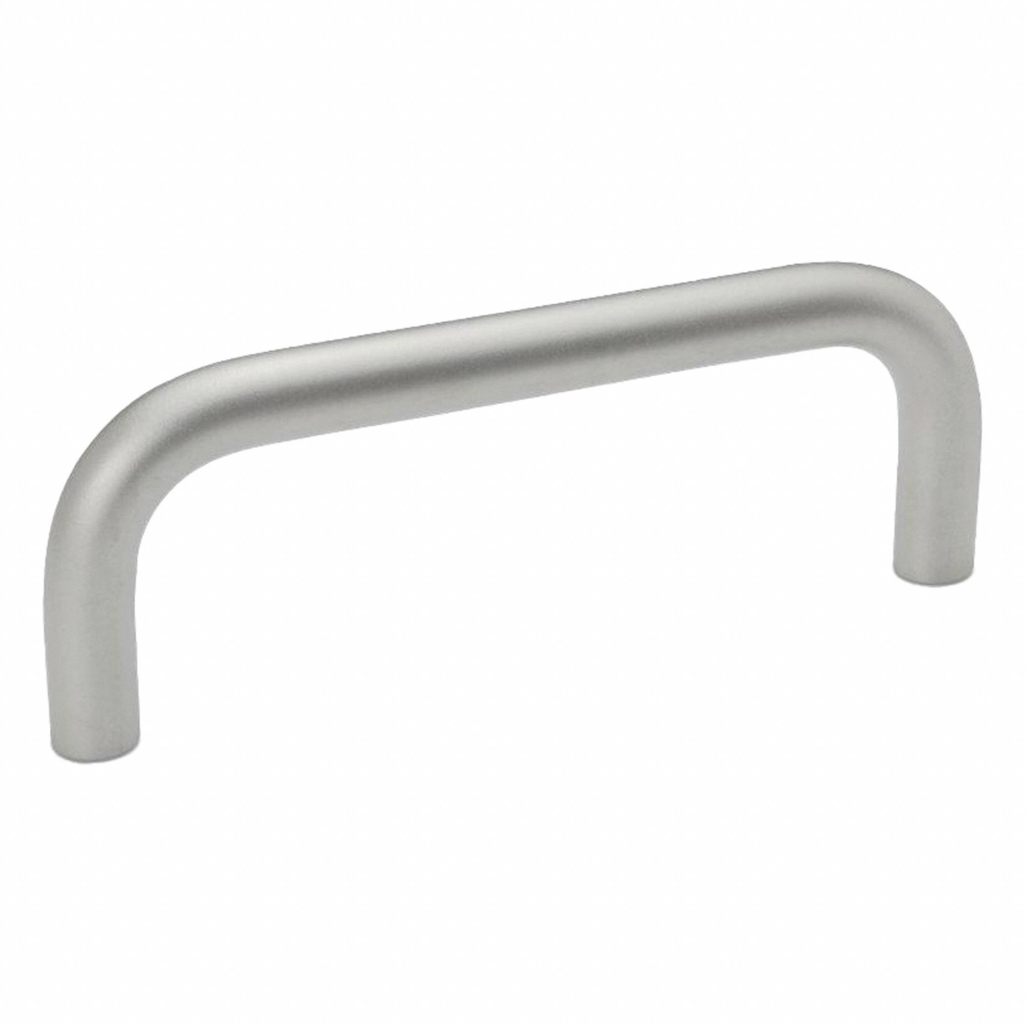Pull Handle: Weld-On, Stainless Steel, Silver, 2.52 in Mounting Hole Center to Center