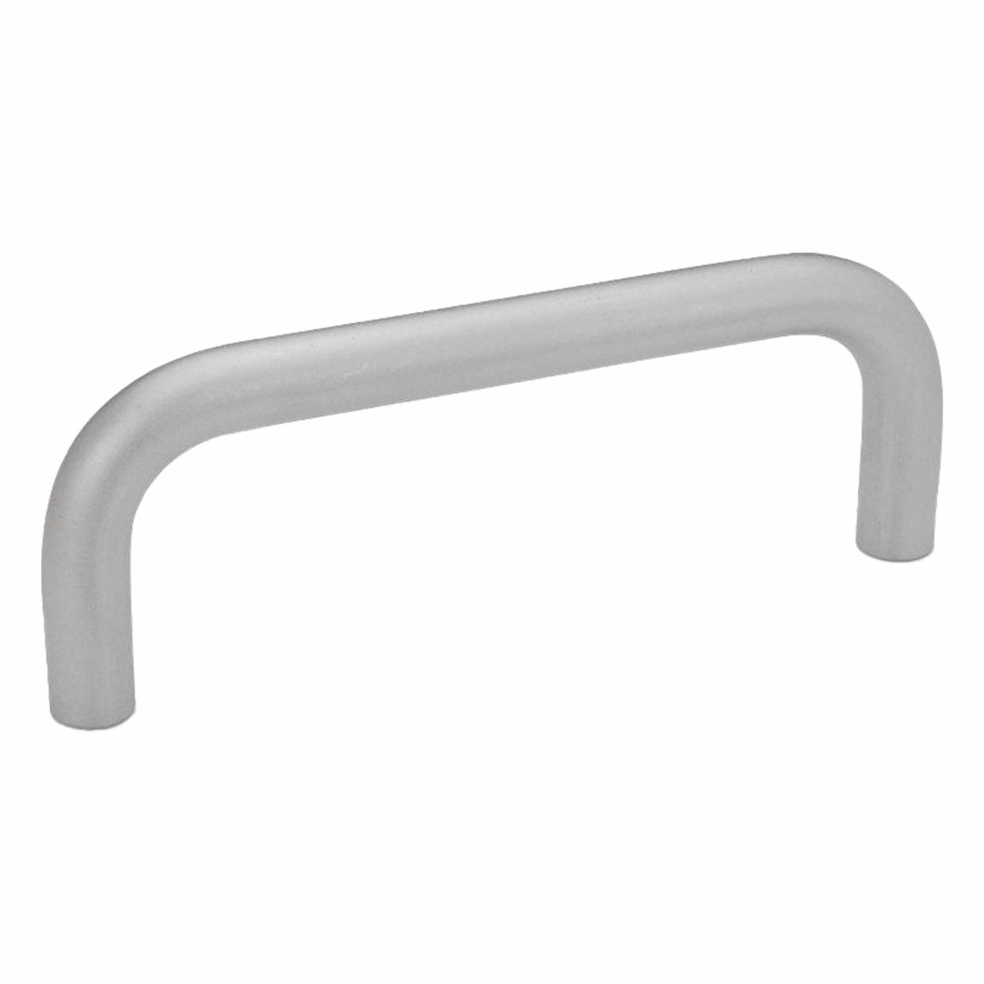 Pull Handle: Weld-On, Steel, Silver, 2.52 in Mounting Hole Center to Center, 0.31 in