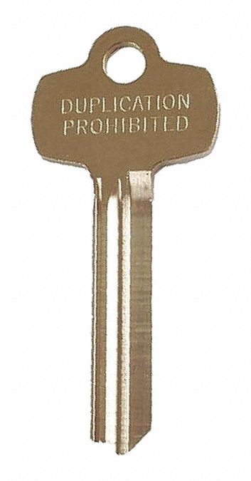 Key Blank: Compatible with BEST Locks, A Keyway Type, Key ID # KS654, 0 Pins, Brass, Nickel Plated