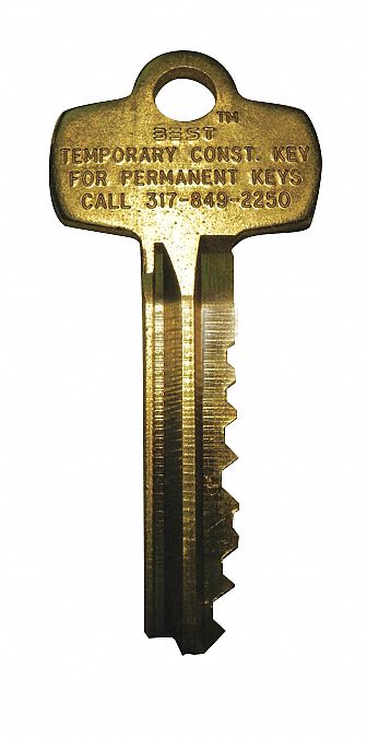 Key Blank: Compatible with BEST Locks, A Keyway Type, Key ID # KS531, 0 Pins, Brass, Nickel Plated