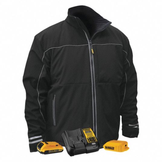 DEWALT Heated Jacket Men s 3XL Black Up to 9 hr 56 in Max Chest Size 3 Outside Pockets Zipper