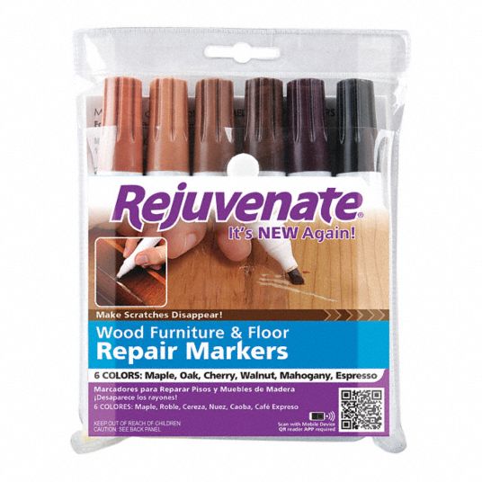 REJUVENATE Permanent Wood Repair Marker Assortment, PaintBased, Browns