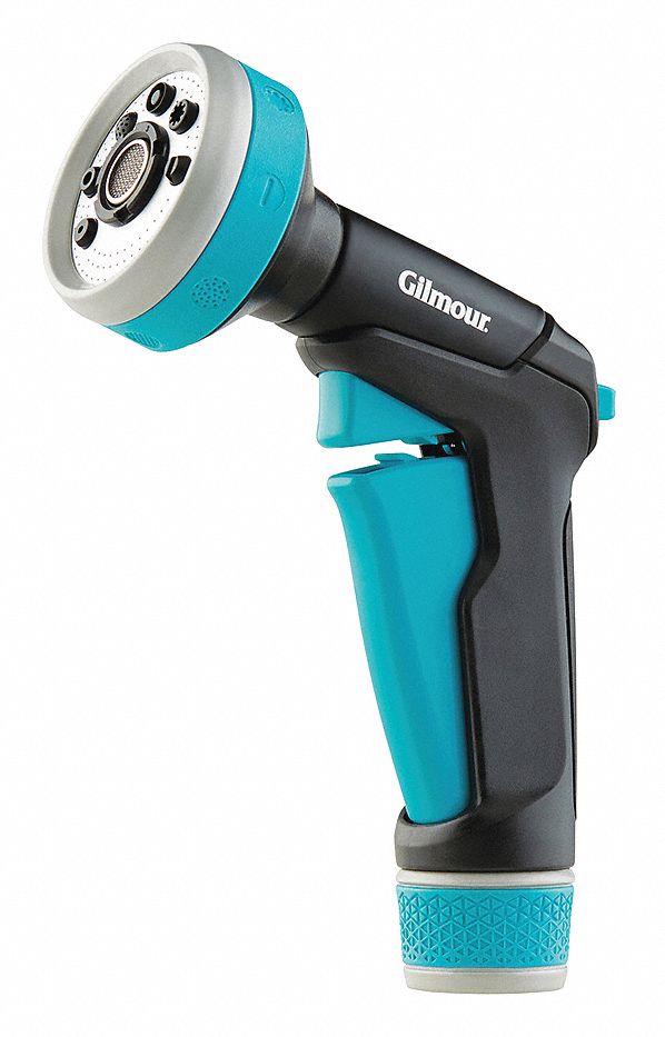 WATER NOZZLE, ADJUSTABLE STREAM, FRONT TRIGGER, 8 SPRAY PATTERNS, 100 ° F MAX TEMP, GH