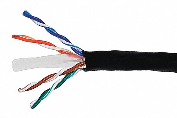 Data Cable, Cat 6, 23 AWG, 1000ft, Black