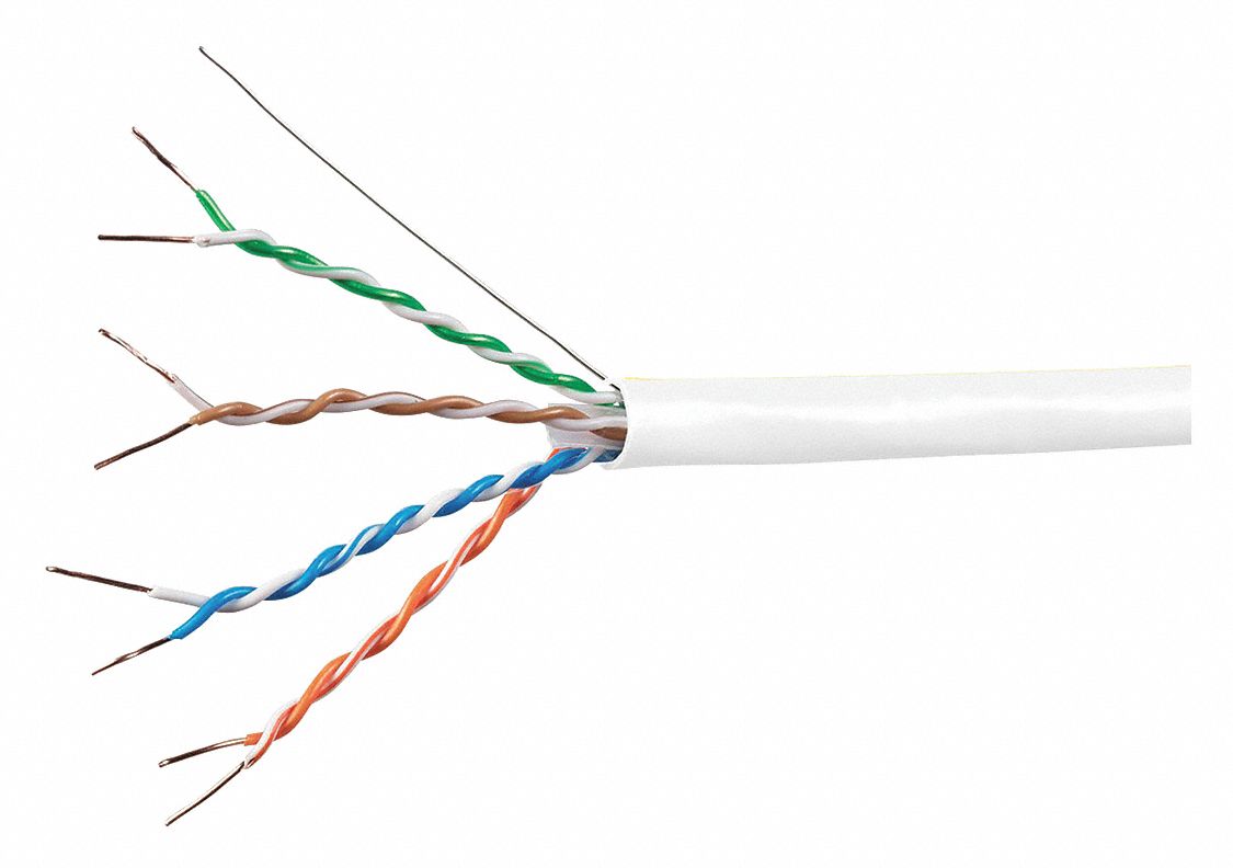 Data Cable, Cat 6A, 23 AWG, 1000ft, White