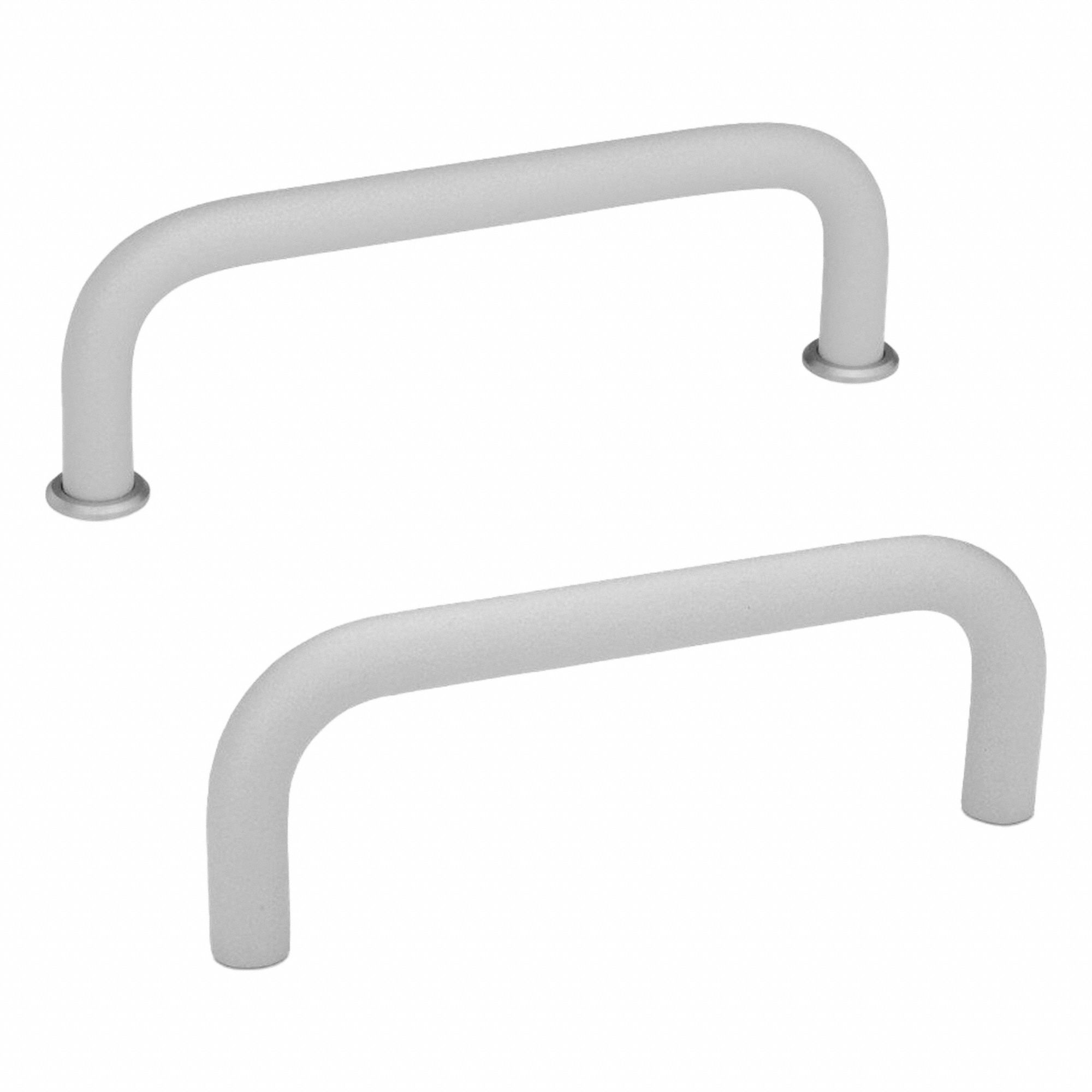 Pull Handle: Threaded Holes, Aluminum, Silver, 3.46 in Mounting Hole Center to Center