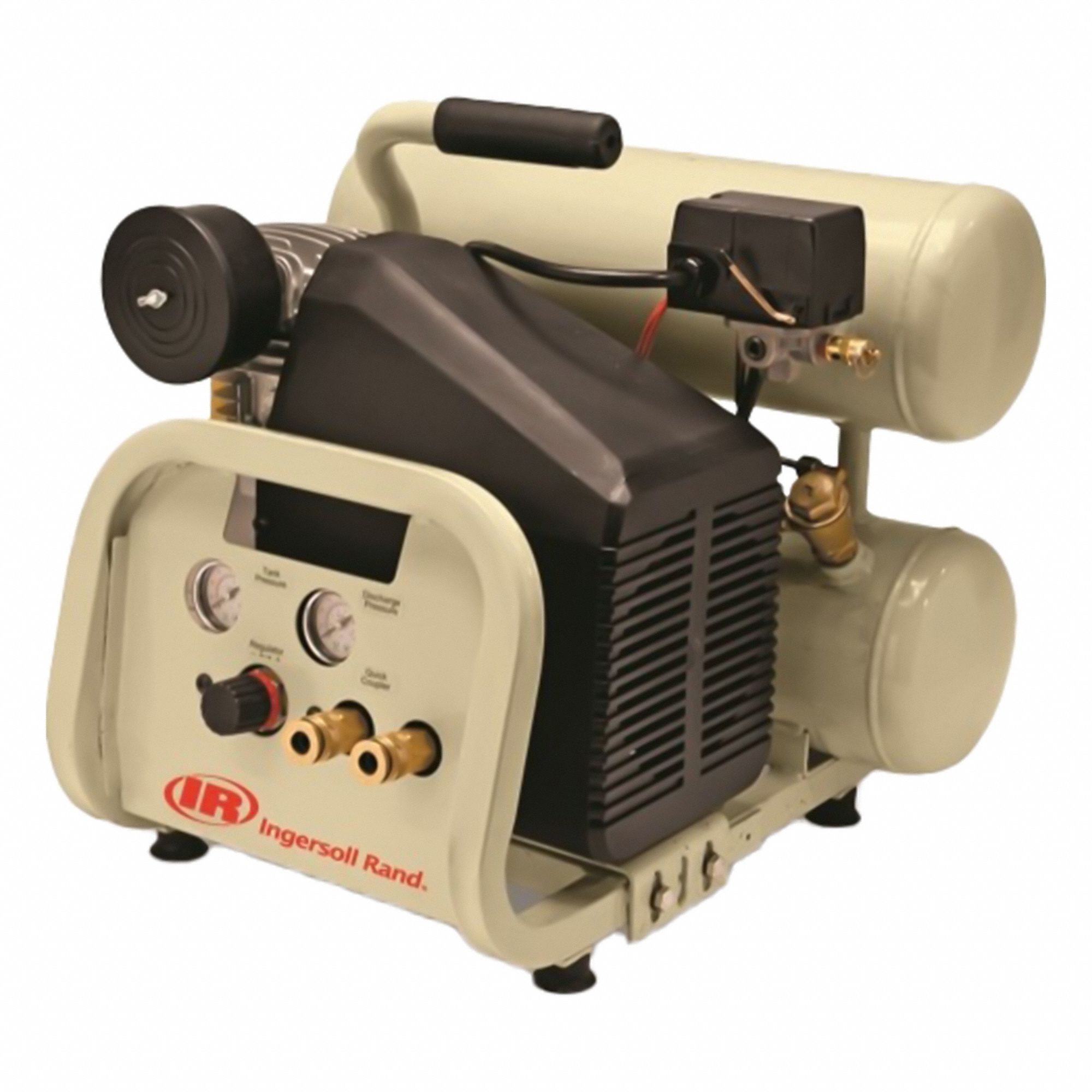 Portable Air Compressor: Synthetic, 4 gal, Twin Stack, 2 hp, 4.3 cfm @ 90 psi, 15.0