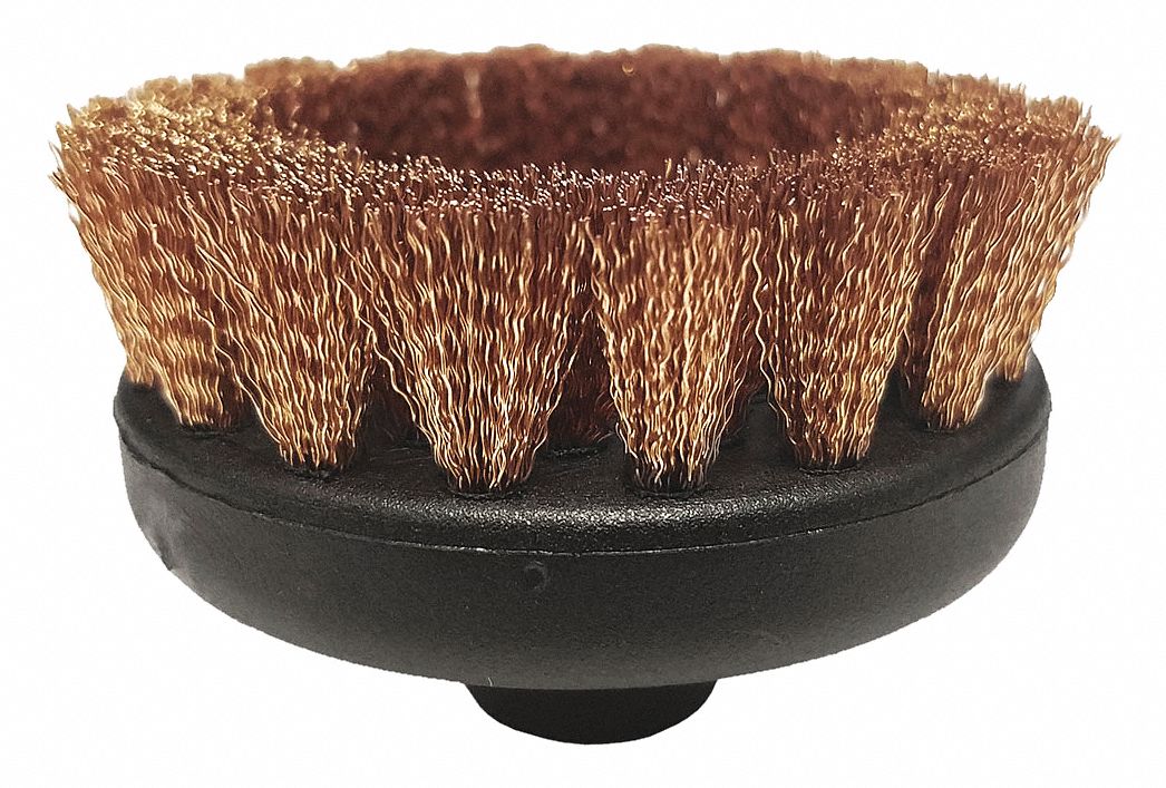 Circular Brush: Circular Brush, Steam Cleaner, Bronze, 2 1/2 in Overall Dia, EAG LG