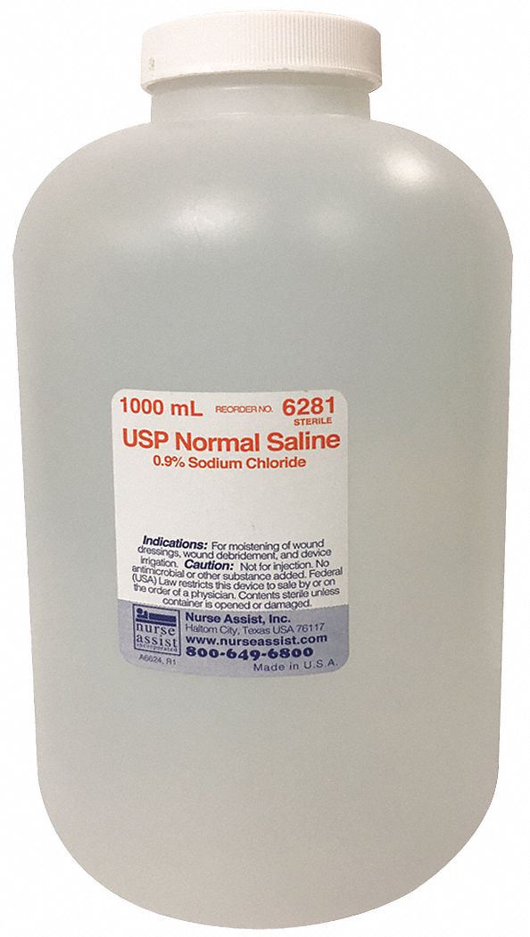 Irrigation Solution: Liquid Solution, Bottle, 32 oz, 1 Count, Normal Saline