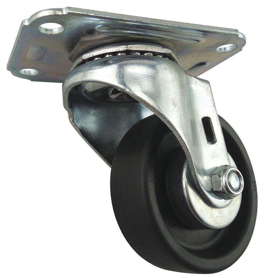 ROULETTE PR PLAQUE STD,PIVOTANTE,125LB