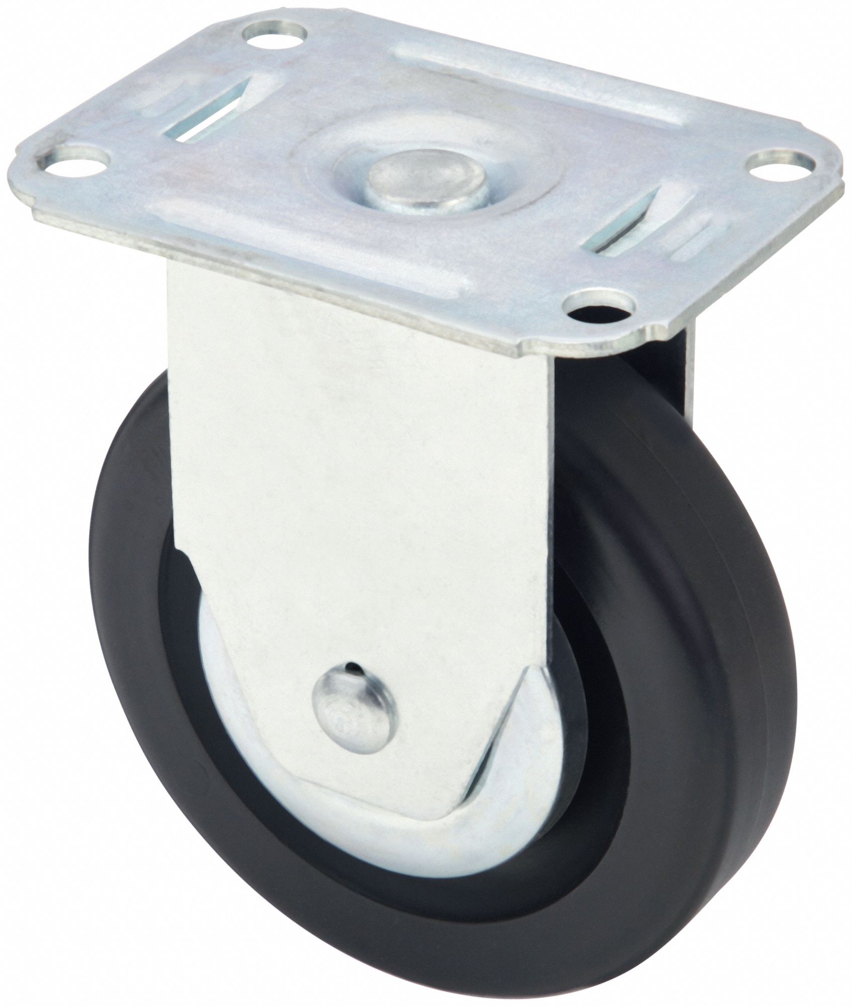 Plate Caster, Rigid, Polyolefin, 4 13/16"H