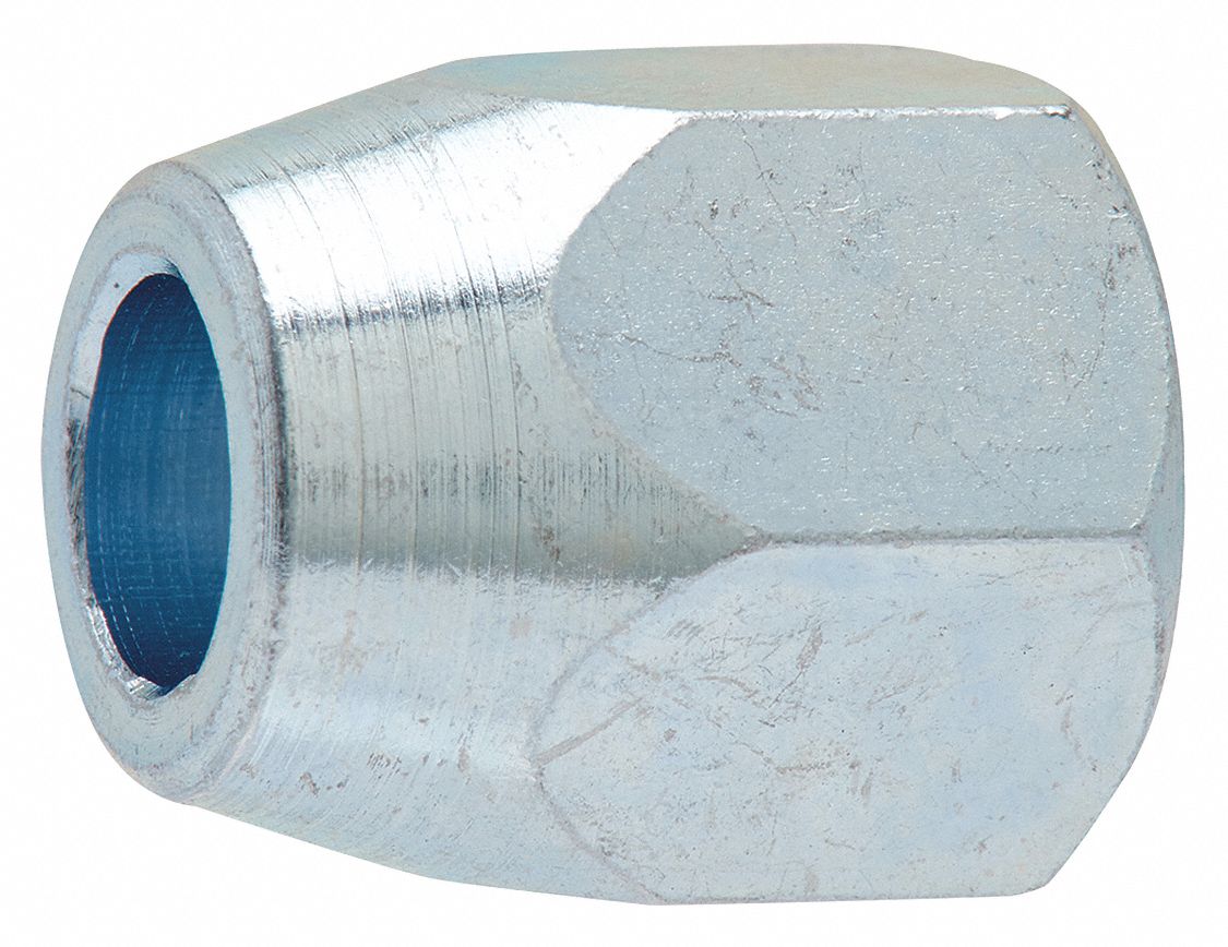Female Tube Nut: Steel, 5/16 in Tube Connection Size, 2 PK