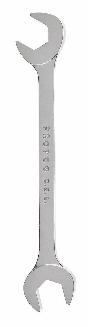 Open End Wrench: Alloy Steel, Chrome, 12 mm Head Size, 5 1/4 in Overall Lg, Std