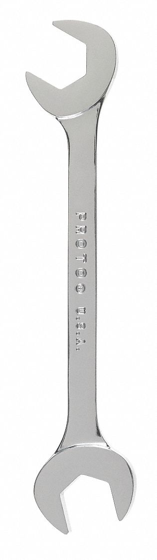 Open End Wrench: Alloy Steel, Chrome, 14 mm Head Size, 5 5/8 in Overall Lg, Std