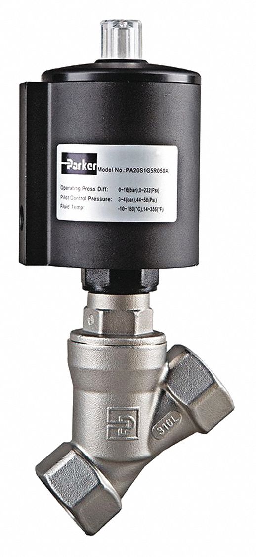 PARKER Angle Body Piston Valve, Normally Closed 426J35PA25S1N6S063A