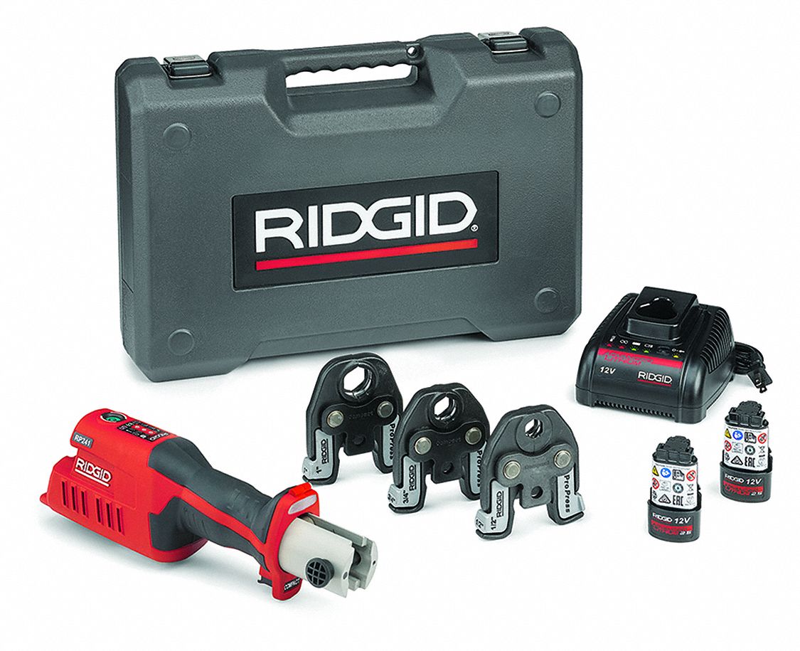 Ridgid RP 115 Mini Press Tool Battery Kit with Propress Jaws 1/2in