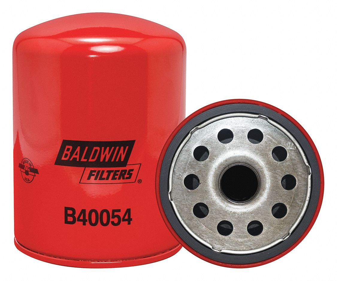 Oil Filter: B40054, 1-12 Thread Size, 5 13/16 in Overall Ht, 4 1/4 in Outside Dia