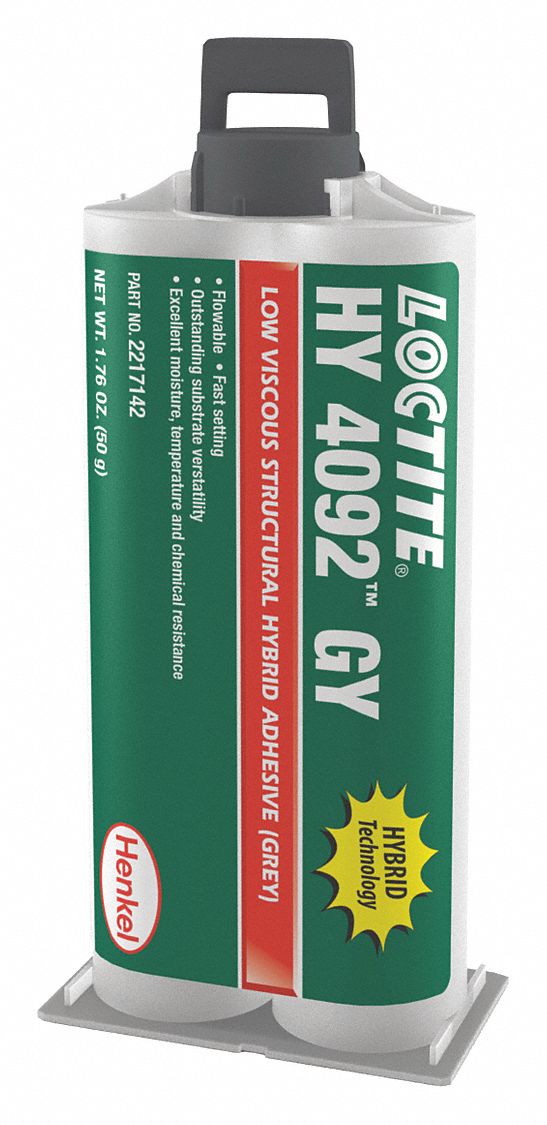 LOCTITE Series HY 4092, Epoxy Adhesive, DualCartridge, 50 g, Gray, 15