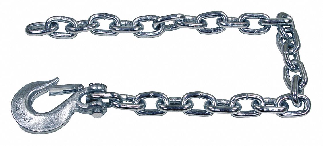 Tough Grade Heavy-Duty 30-inch Steel Trailer Safety Chain with Spring –