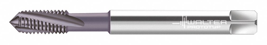Spiral Flute Tap: #10-32 Thread Size, 16.00 mm Thread Lg, 70.00 mm Overall Lg, AlCrN